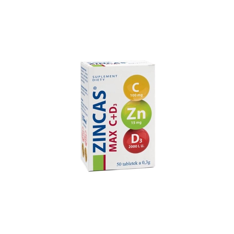 Zincas Max C+D3 50 tabletek