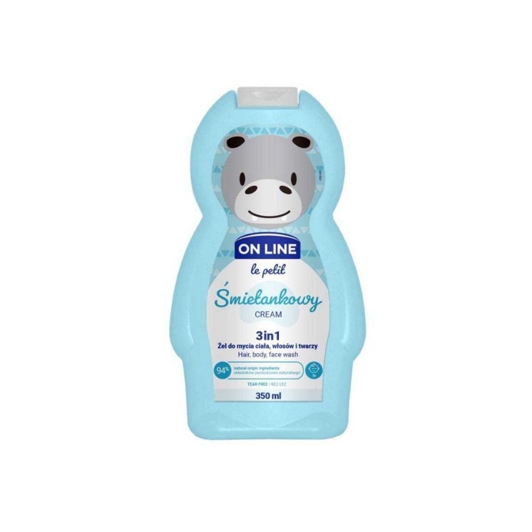 On Line Le Petit Żel do mycia ciała, włosów i twarzy dla dzieci Śmietankowy 350 ml