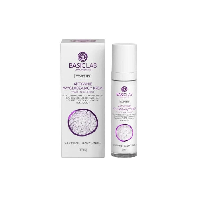 BasicLab Copperis Actively Smoothing Day Face Cream 0.3 3% Pure Copper Peptide Verstevigt en verbetert de elasticiteit 50