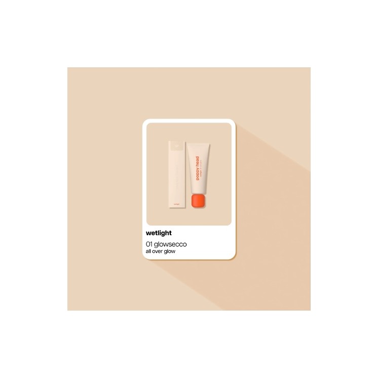 Poppy Head Wetlight All Over Glow Liquid Illuminator for Body and Face /01/ Glowsecco 50 ml
