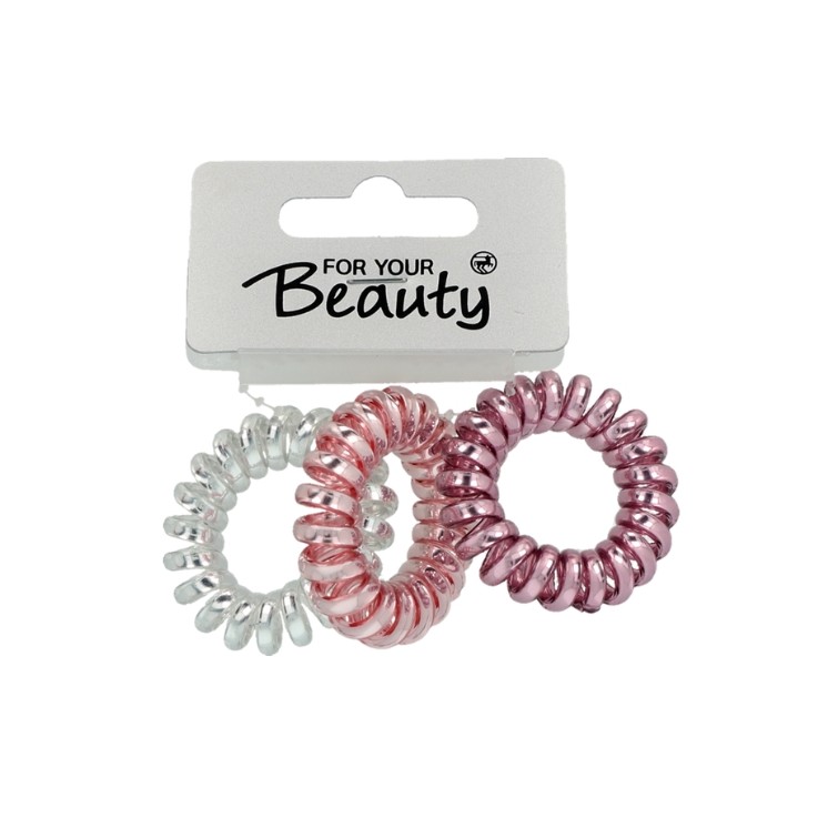 For Your Beauty Elli Rosa Matt haarelastiekjes (3 stuks)