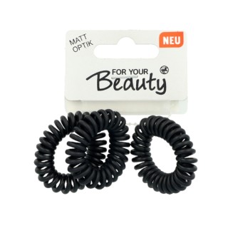 For Your Beauty Elli Rosa Matt haarelastiekjes Black 3 stuks)