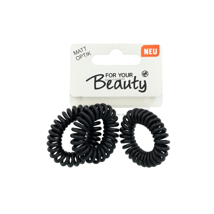For Your Beauty Gumki do włosów Elli Rosa Matt Black 3 sztuki