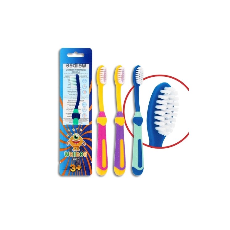 Elmex Wellbee Kids (3+) Soft Szczoteczka do zębów Mix kolorów 1 sztuka