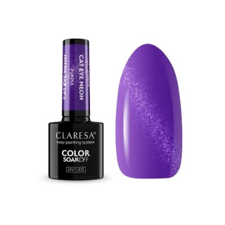 Claresa Cat Eye Neon Lakier hybrydowy Purple 5 g