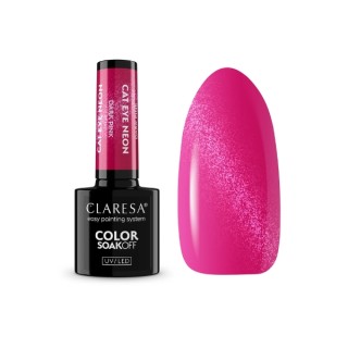 Claresa Cat Eye Neon Lakier hybrydowy Dark Pink 5 g