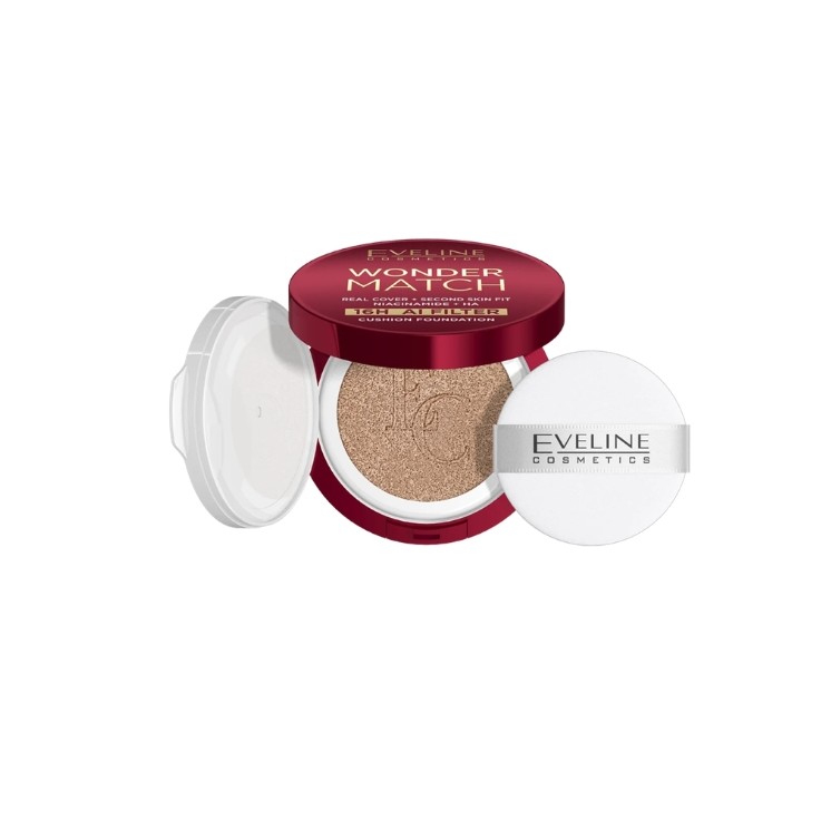 Eveline Wonder Match Covering Cushion Foundation with Niacinamide /01N/ Ivory 15 g