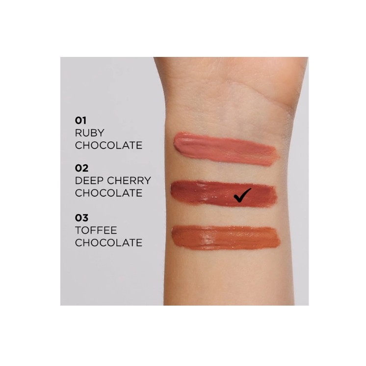 Eveline Choco Glamour Vinyl Lipstick Deep Cherry Chocolate /02/ 5 ml