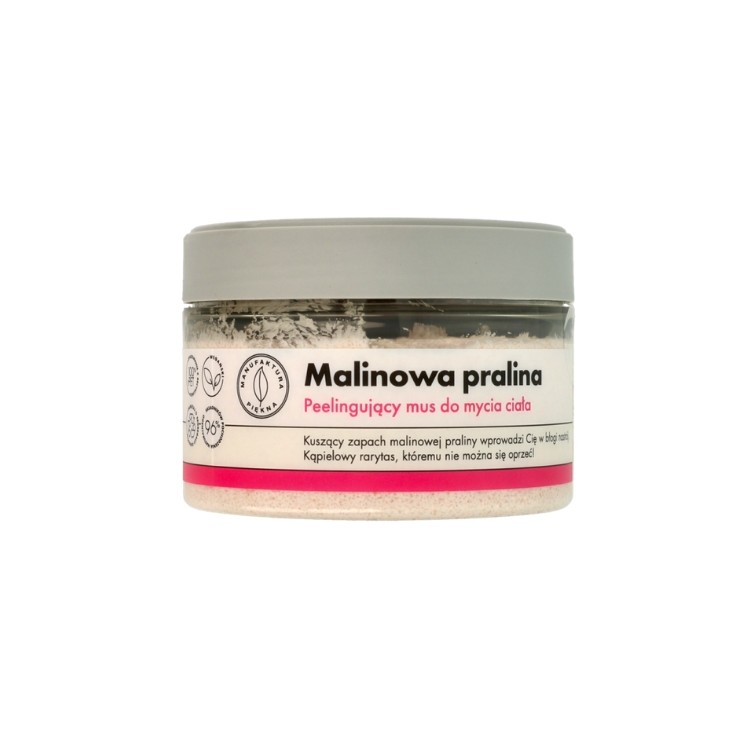 Manufaktura Piękna peelingujący Mus do mycia ciała Malinowa pralina 250 g