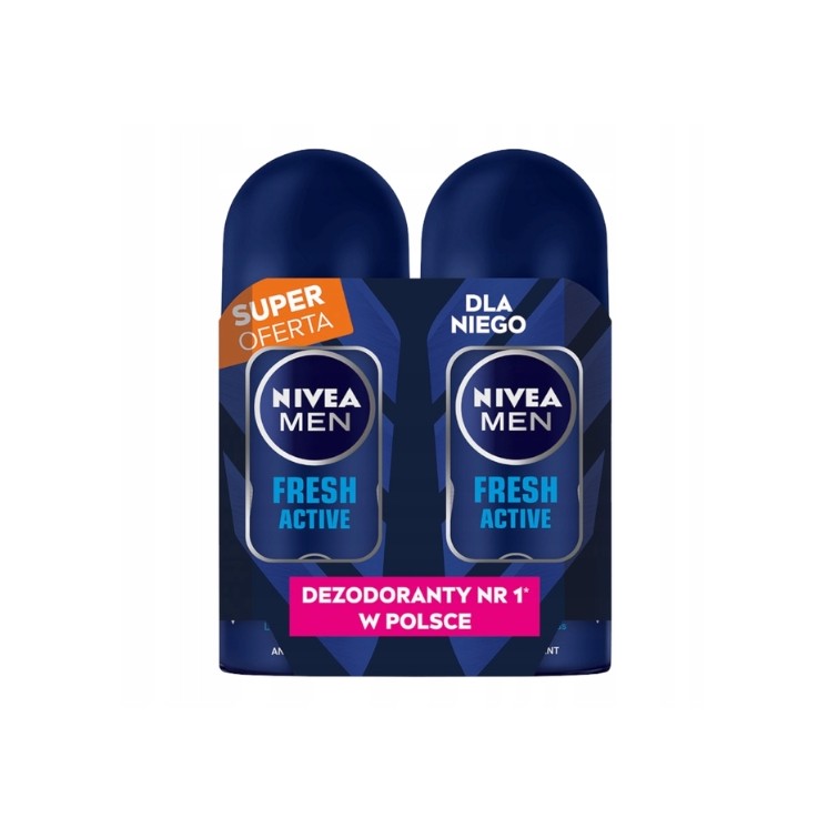 Nivea Men Fresh Active 2-pak Antyperspirant Roll-on dla mężczyzn 2x50 ml
