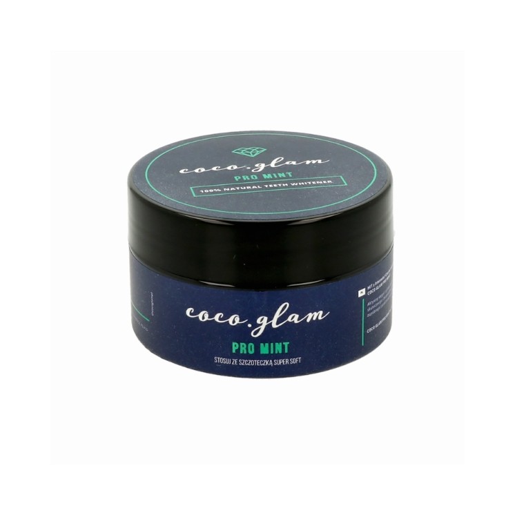 Coco Glam Pro Mint Teeth Whitening Powder with Activated Charcoal 30g