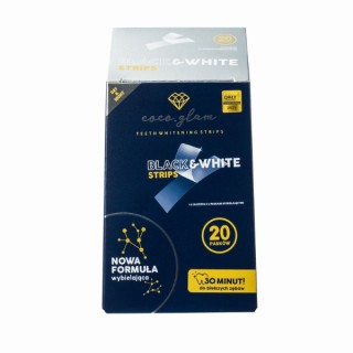 Coco Glam Black&White wybielające Paski do zębów 20 sztuk