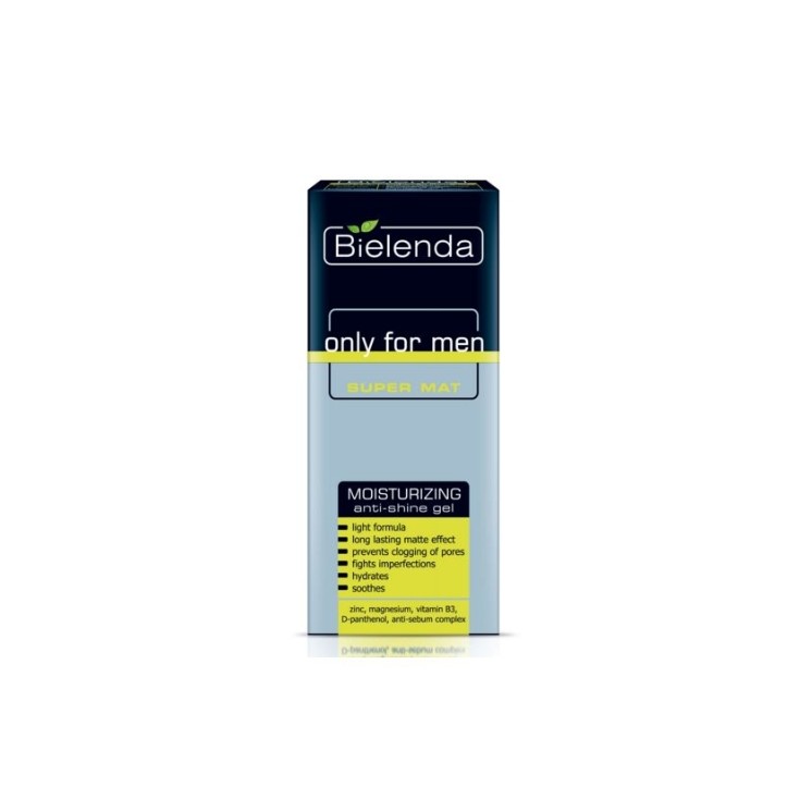 Bielenda Only For Men Super Mat nawilżający Żel do twarzy przeciw błyszczeniu 50 ml